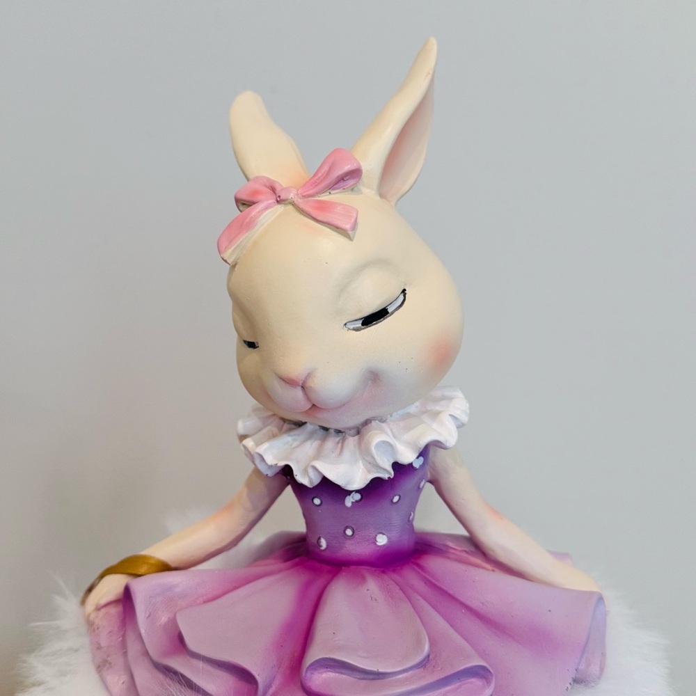 Jolie Fleur Easter Bunny Ballerina Girl In Purple Tutu NEW - Picture 4 of 8